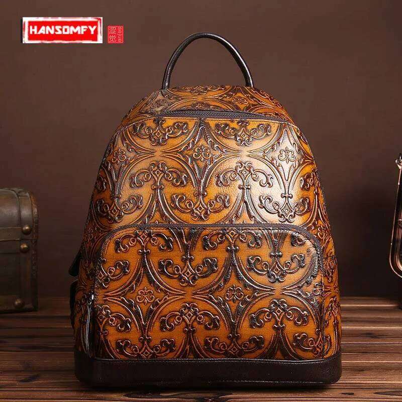 Designer Bag Brand New Retro Women Shoulder Bag Female Leisure Genuine Leather Backpacks Wipe Color Backpack Solid