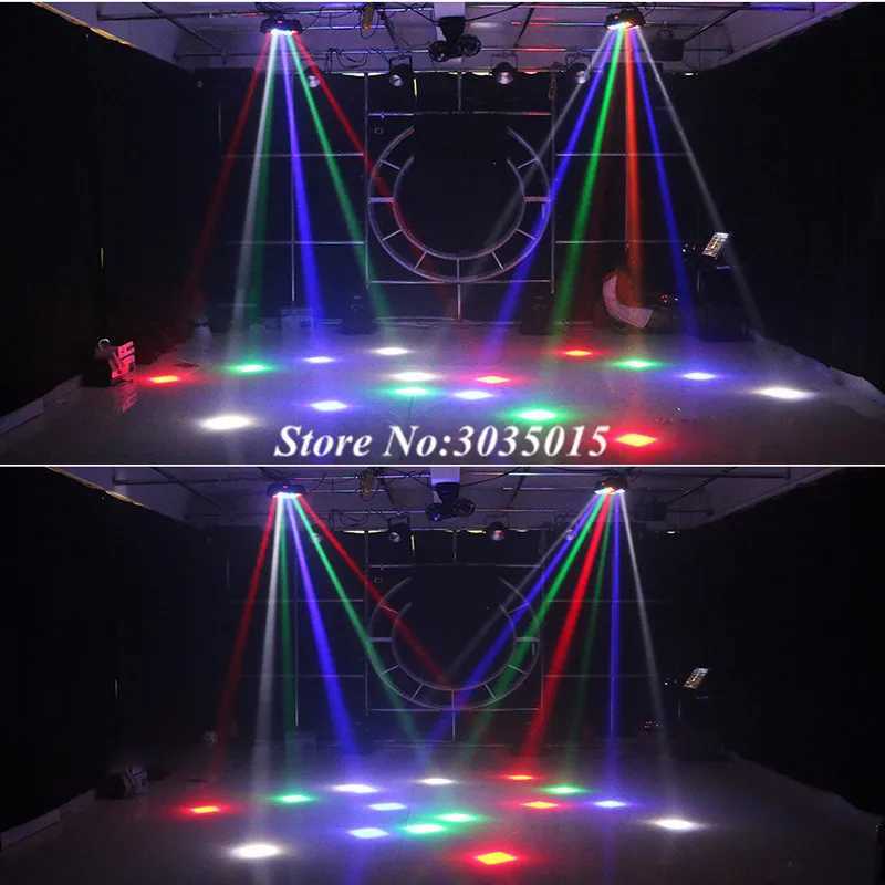 2pcs/lot 8x3W Mini LED Spider Light Sound Mode LED Moving Head Lights LED Beam Stage DJ Bars Party DMX512 Disco Lighting XJ250527