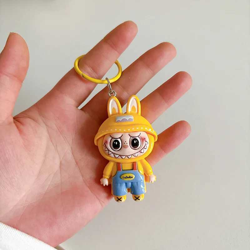 New Resin Sports Leisure Labubu Keychains For Women Y2k Bag Pendant Couple Car Key Chains Jewelry Gift Decoration Accessories W250526