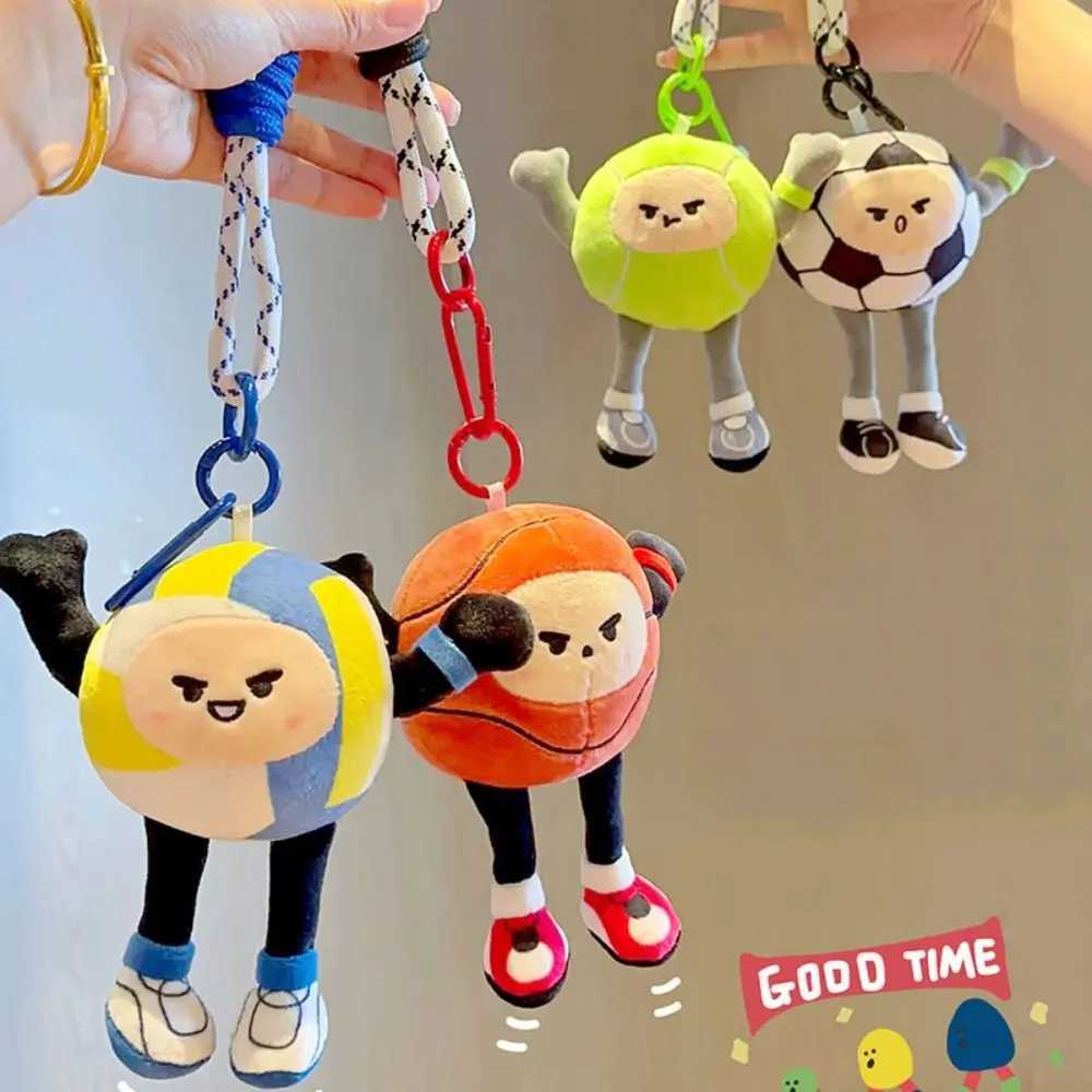Plush Basketball Plush Toy Keychain Basketball Baseball Stuffed Volleyball Plush Pendant Cartoon Ins Football Plush Key Ring W250526