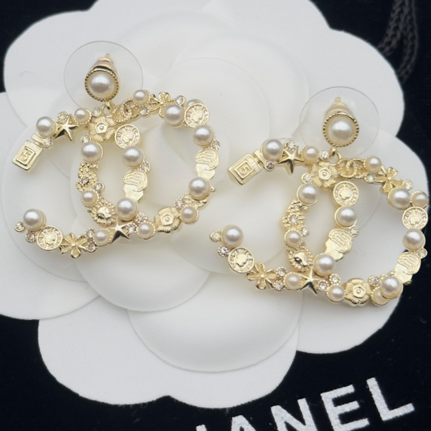 Luxury 18K Gold Plated Copper Earring Jewelry Woman Designer Crystal Rhinestone Double Letters Brass Stud Earring 20 Styles Accessories