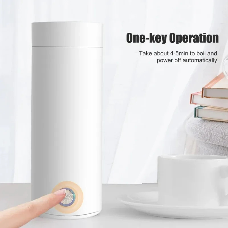 Travel Electric Kettle 400ml Stainless Steel Baby Warmer Bottle Auto Off Water Boiler for Tea Coffee Milk 250527