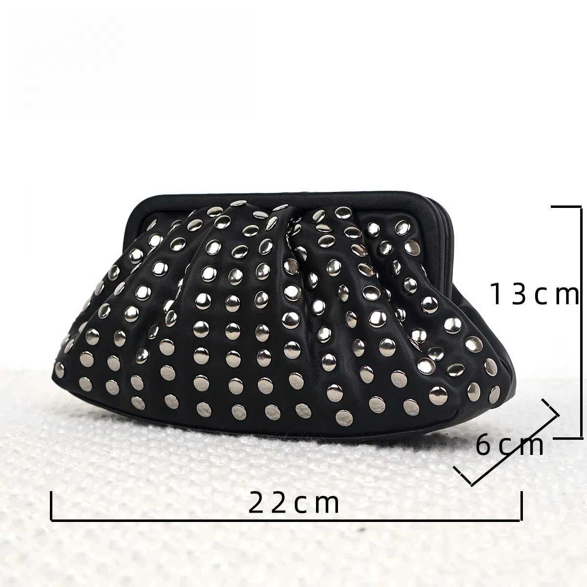 Fashion Rivet Women Polka Dot Retro Clutch Ladies Party Luxury Dress Bags Designer Shell Handbag Wedding Party Evening Bag W250527