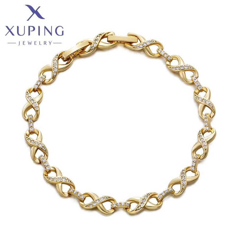 Xuping Jewelry New Arrival Romantic Fashion 19cm Light Gold Color Charm Bracelets for Women Valentine Day Gift X 000710703 W250526