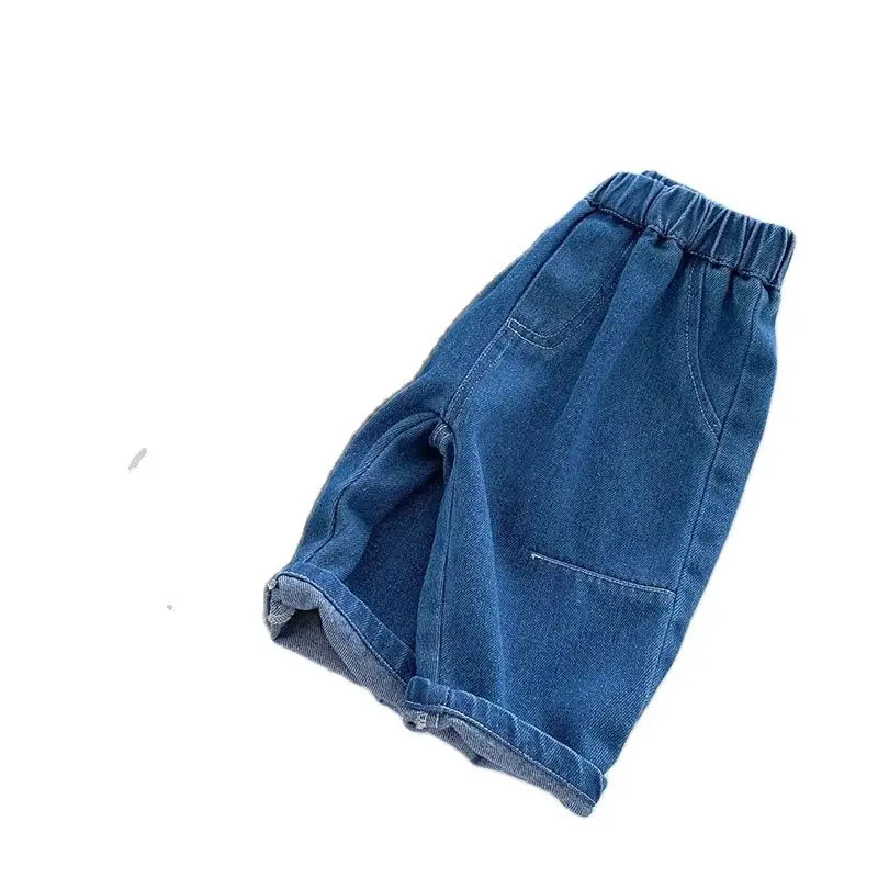 Kids Jeans 9M5T Children Girls Solid Color Denim Blue Pants Baby Boys Cute Casual Trousers 250527