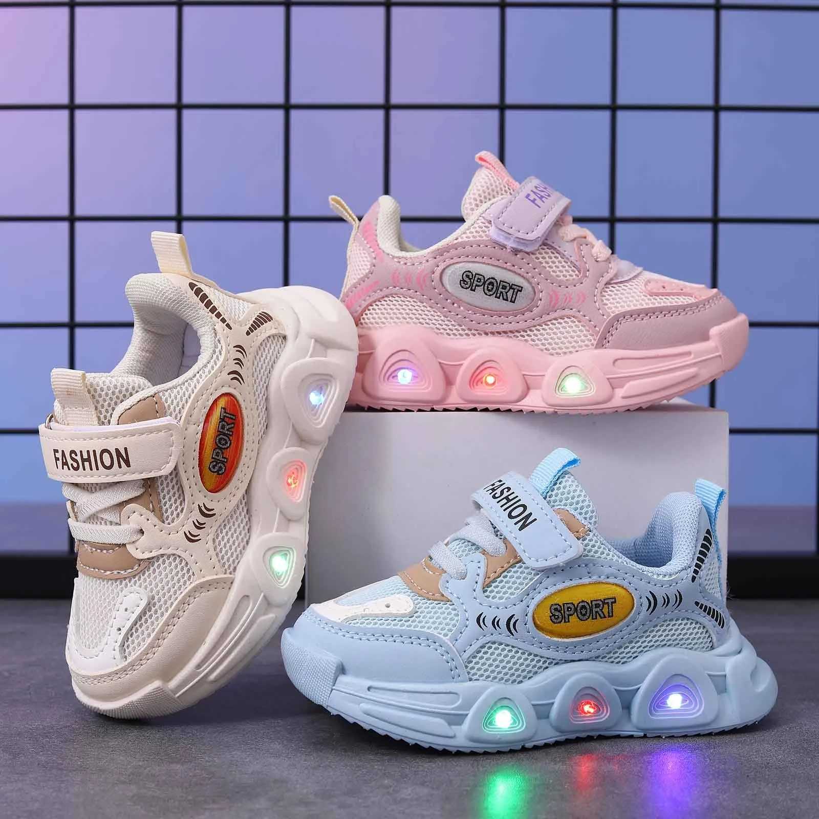 Baby Boy Sneakers Girls Clunky Sports Tennis Shoes Led Light Up Shoes For Girls Toddler Walking Shoes Girls toddler sneakers T250527