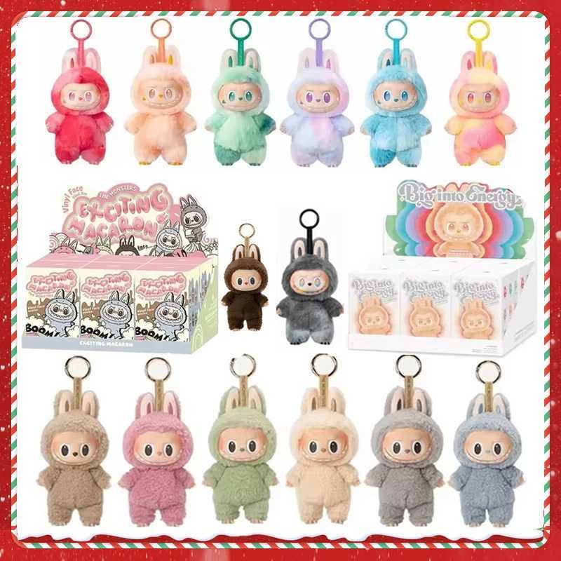 Hot Labubu Blind Box The Monsters Heartbeat Macaron Enamel Face PVC Figurine Tabletop Ornament Kawaii Doll Kid Christmas Gift M250527