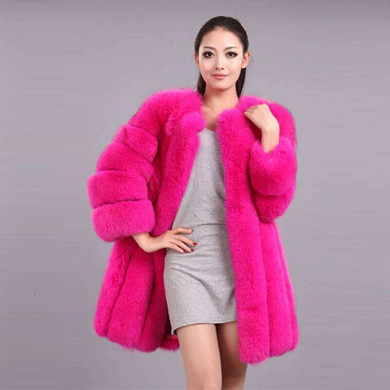 HJQJLJLS 2022 New Fashion Women Long Faux Female Fuzzy Coat Winter Thick Warm Fluffy Artificial Fur Jacket