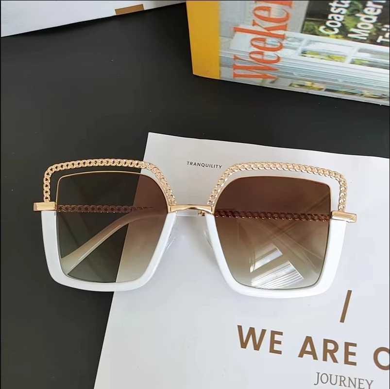 HBK Luxury High Quality Womens Sunglasse Alloy Chain Case Sunglasses Brand Design Female Shades Ladies Fashion Eyeglasses UV400 Z250527