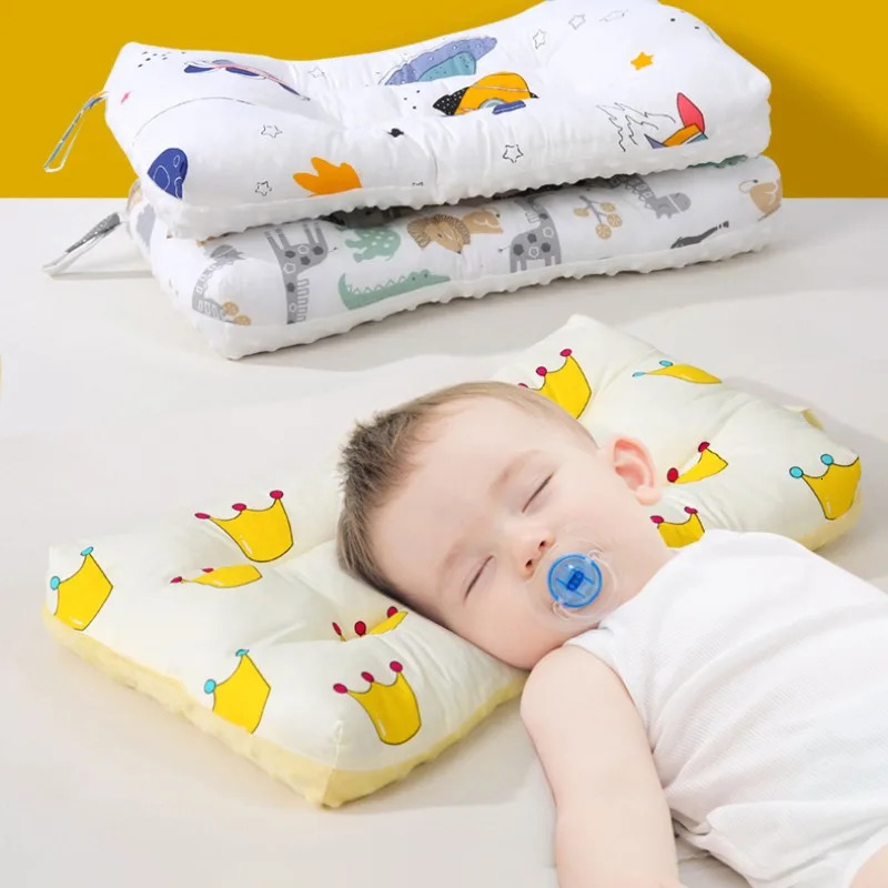 Baby Pillow Pure Cotton Infant Soothing Mood Soft Doublesided Breathable Cartoon Animal Kindergarten Nap Special Product 250527