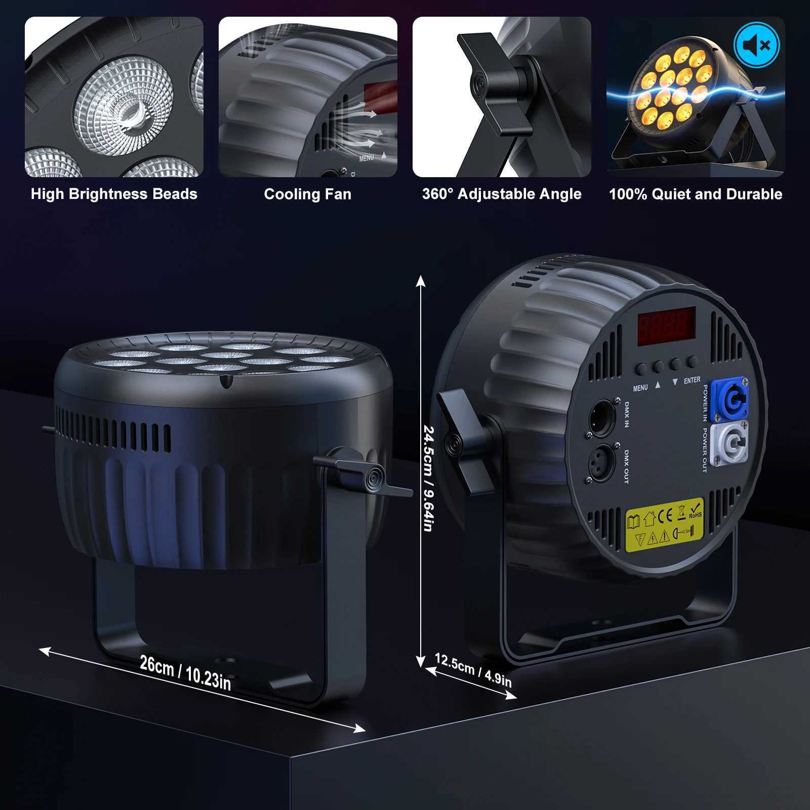 4PCS 14LED RGBW Stage Par Lights 180W DJ Disco Party Lights Sound Activated Stage Effect Lighting Projector for Concert TheaterXJ250527