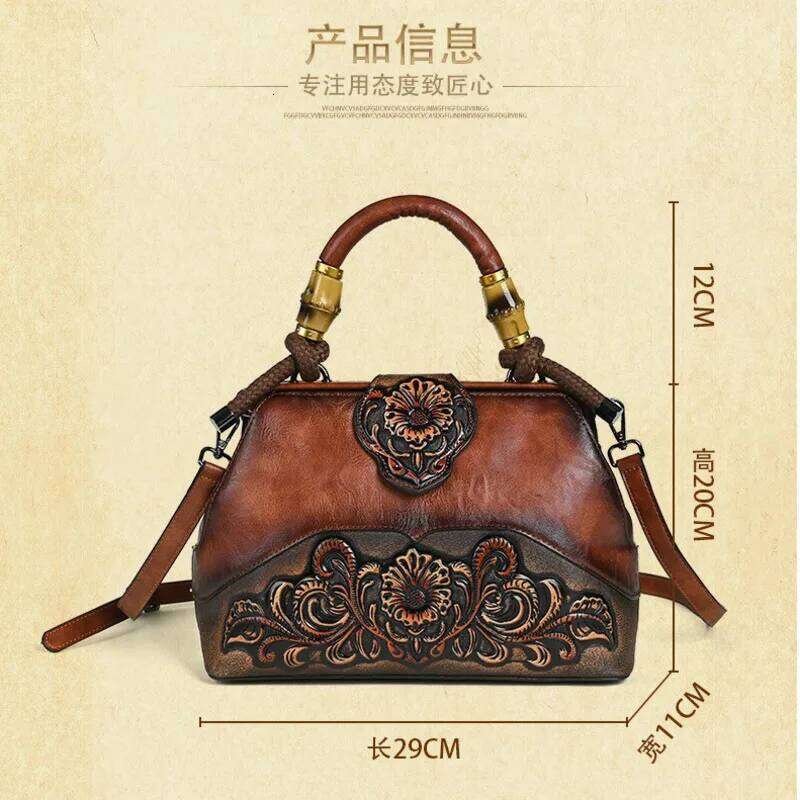 MOTAORA Handmade Handbags For Women Leather Shoulder 2025 New Vintage Carved Ladies Hand Bags Designer Bag