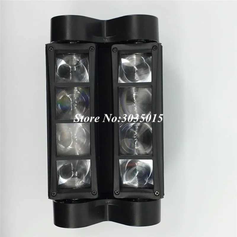 2pcs/lot 8x3W Mini LED Spider Light Sound Mode LED Moving Head Lights LED Beam Stage DJ Bars Party DMX512 Disco Lighting XJ250527
