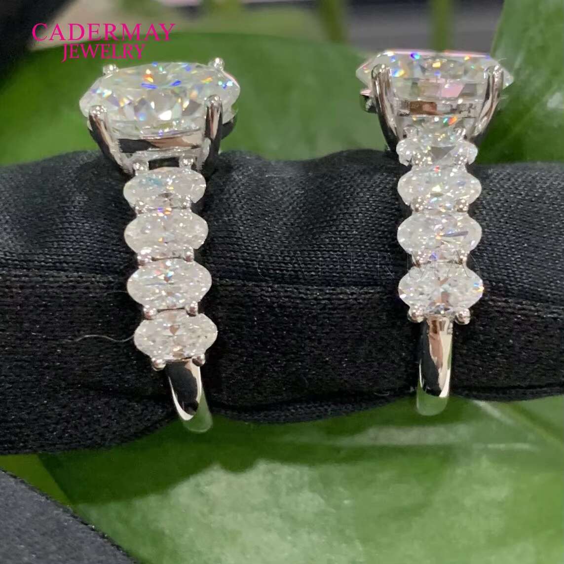Luxury Custom Oval 8*10mm Fancy Moissanite D VVS1 Pass Diamond Tester Engagement Wedding Rings Brand