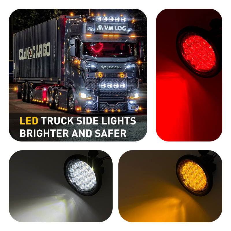 Modified light 4 inch tail light truck tail light 4 inch LED truck tail light voltage is 12-24V material meets CE standard waterproof grade IP65