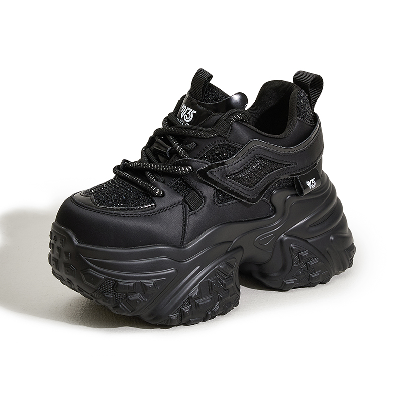 Designer Thick-Soled Dad Shoes for Women New Spring 2025 Water Diamond Fashion Insole Height-Increasing Women's Shoes Versatile Sports and Casual