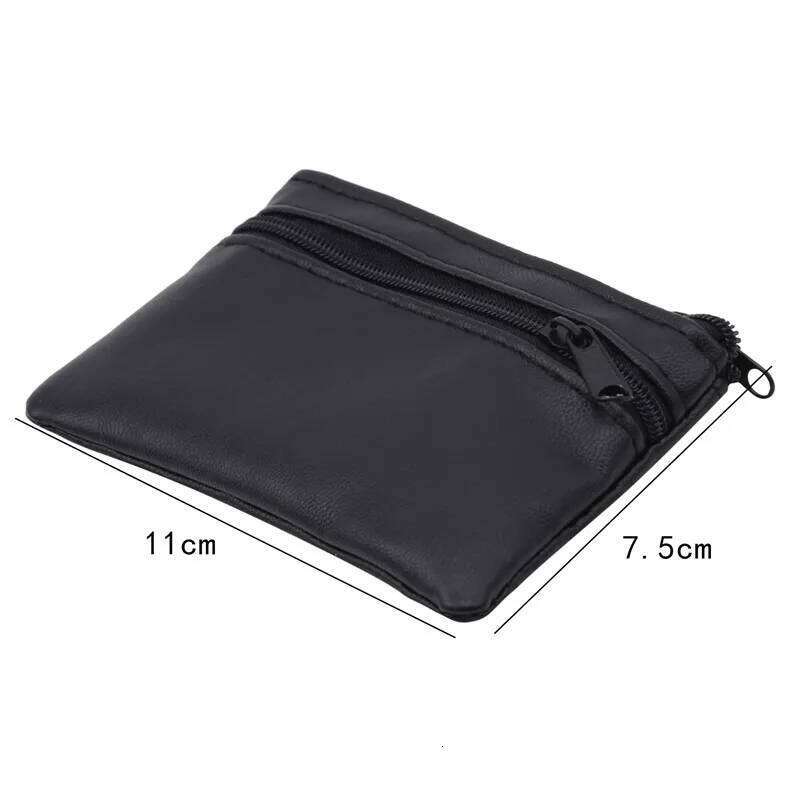 Men Women Card Key Soft Holder Zip Leather Wallet Pouch Bag Purse Gift New Fashion Black Mini Coin Holders