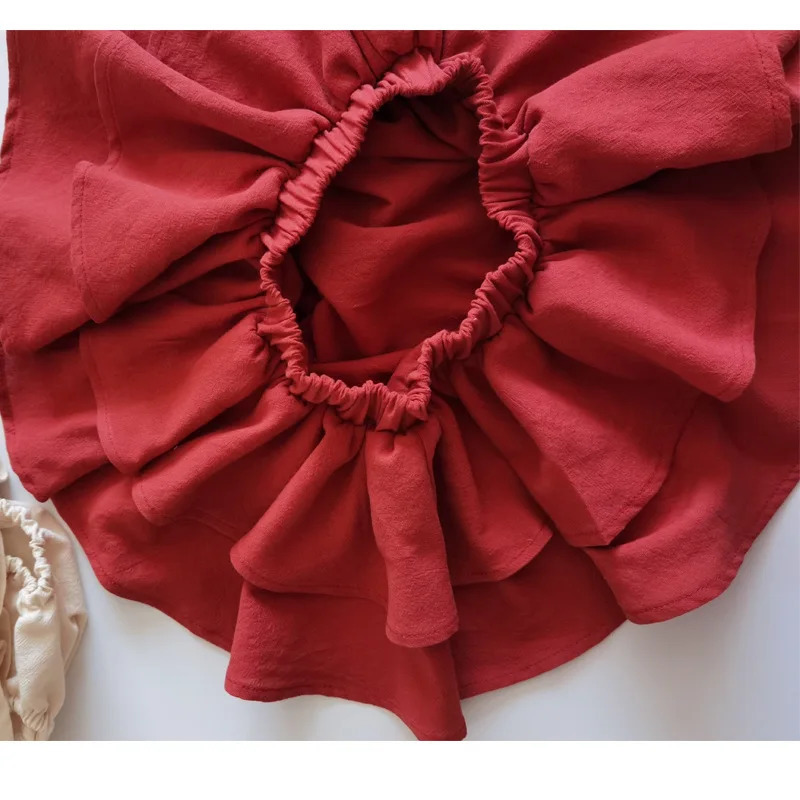 Double Layers Ruffles Lace Baby Skirt Pants Summer Cotton Linen Kids Pettiskirt Toddler Dancing Wedding Clothing Tutu 250527