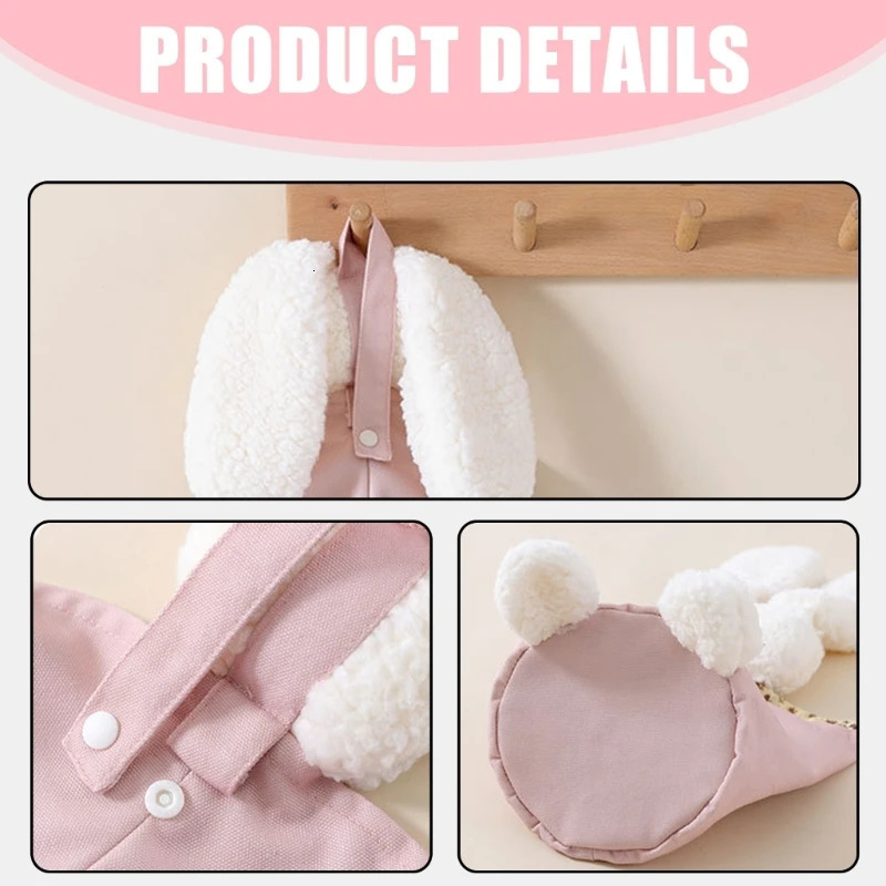Baby Crib Storage Bag Cotton Cartoon plush rabbit shape Pouch born Bed Headboard Organizer for Bedding Diaper Toys 250517z