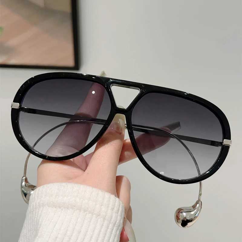 KAMMPT Oversized Pilot Sunglasses 2025 New in Fashion Double Bridge Gradient Shades Women Trendy Luxury Brand Design Sun Glasses Z250527