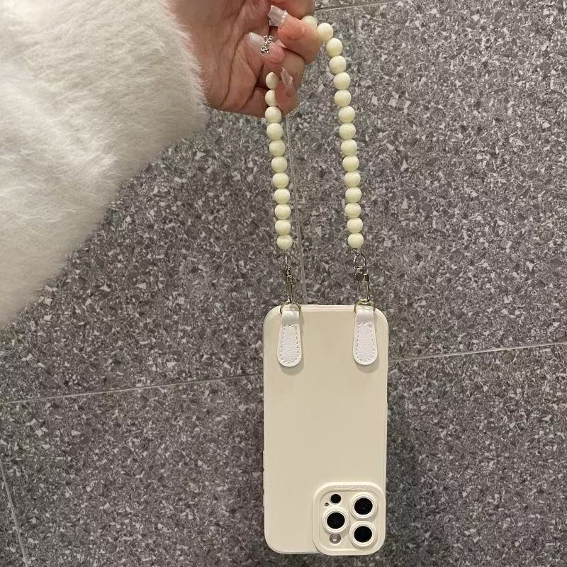 Light luxury bead chain wristband Apple 16 iPhone 15 14 Plus 13promax phone case 2 with high aesthetic value