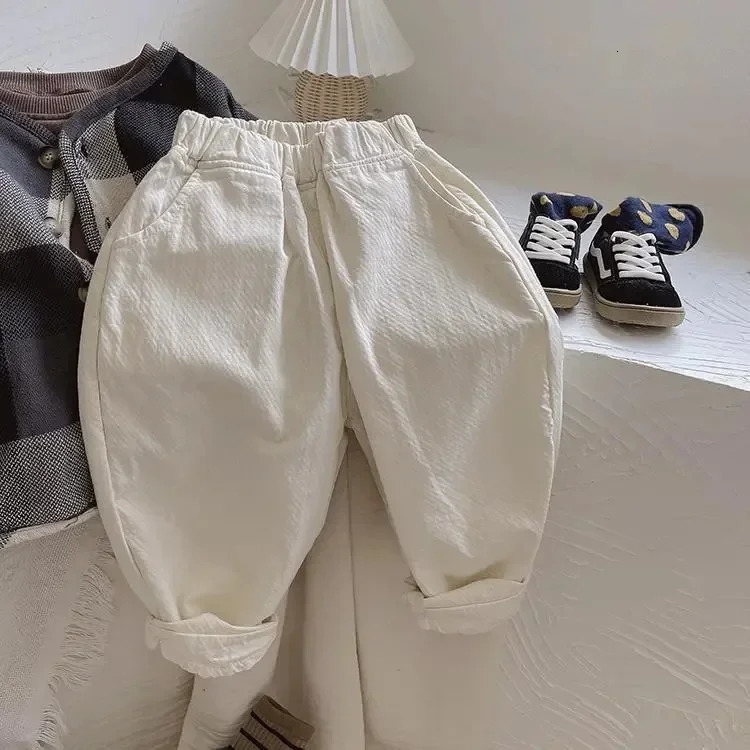 Spring Autumn Childrens Fashion Casual Loose Radish Pants for Boys Girls Solid Color Lantern Pants 250527