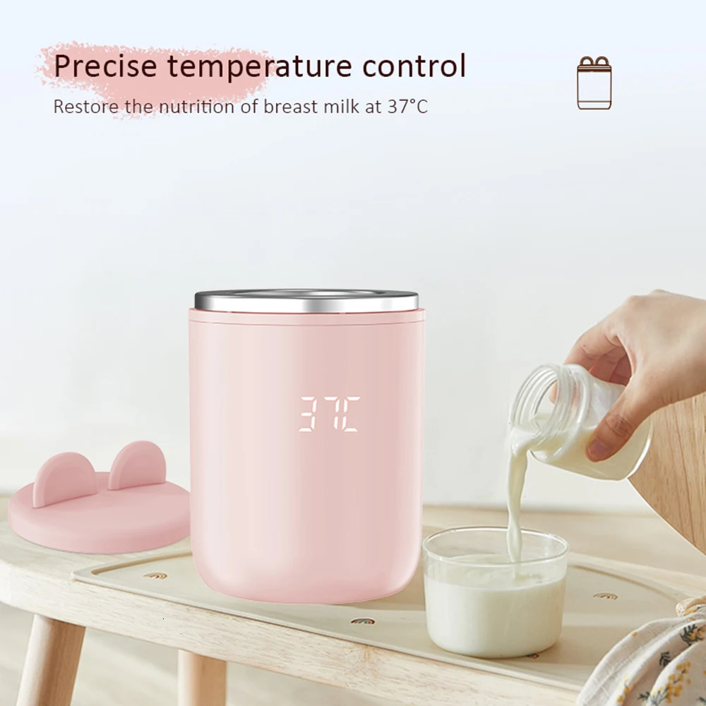 Portable Baby Bottle Warmer AllInOne USB Rechargeable Heater Wireless Milk Sterilizer with Circular Night Light 250527