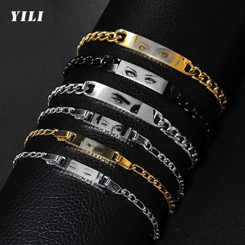 Custom Eyes Photo Bracelet Stainless Steel Customized Engraved Eye Bracelets Personalized Picture Name Bracelet for Women Kids W250526