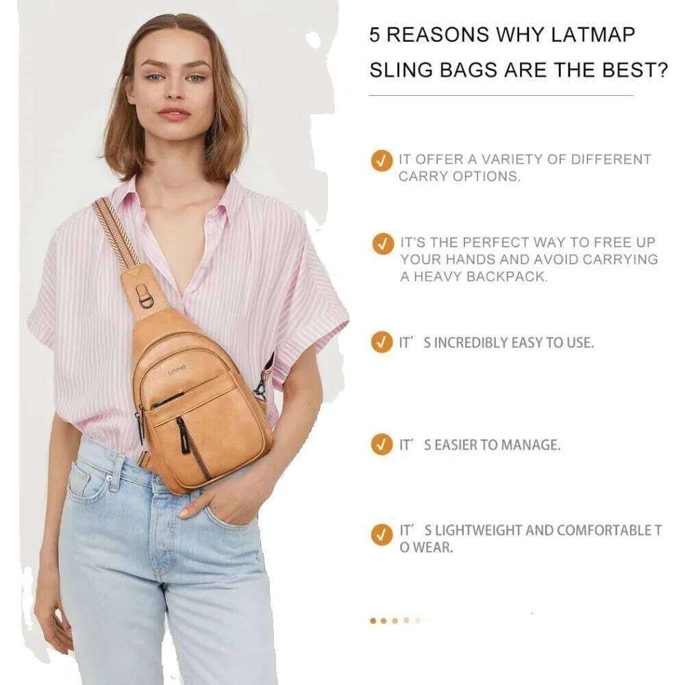 Designer Luxury Sling Bag For Women Men Backpack Fanny Pack Crossbody Chest Travel Shoulder Belt Bags Purse Handbag PU Leather