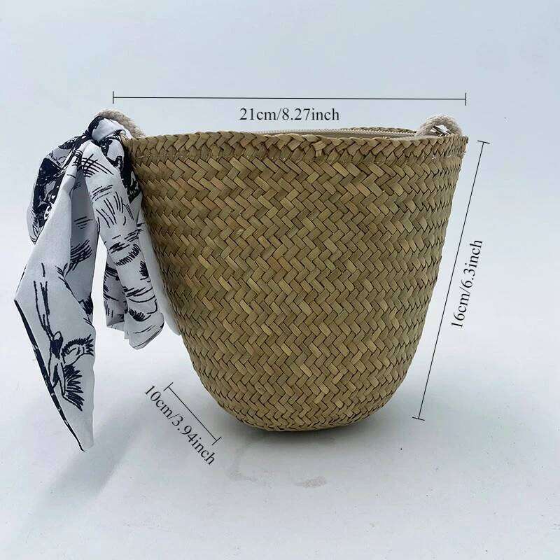Shoulder 2025 Summer Beach Women's Handmade Woven Grass Mini Cute Purses Crossbody Bag