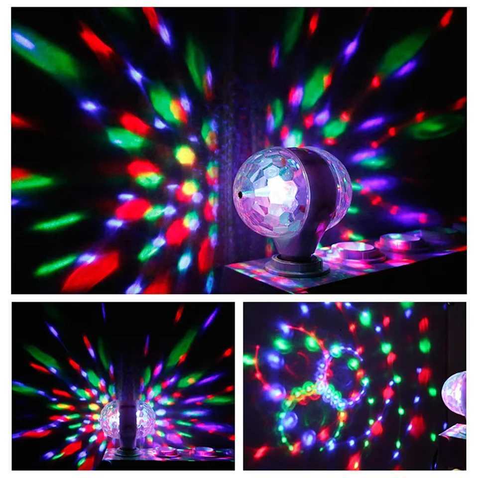 2025 E27 Disco Ball Light Rotating Mini Stage Lights DJ Audience Flash Family Halloween Christmas Party Atmosphere Lamps Wedding XJ250527