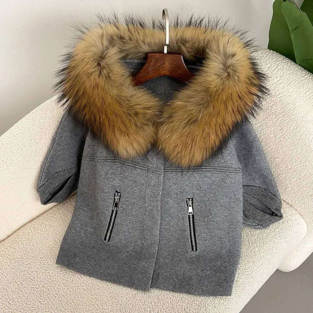 Cardigan 2025 European Fashion Knitted Sweater Real Coat Natural Fox Fur Jacket Clothes for Women Spring Autumn Outerwear