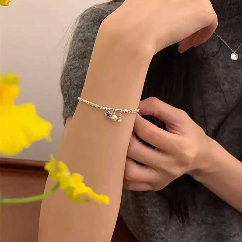 Foxanry Sparkling Zircon Purple Star Bracelets For Women Girl Exquisite Sweet Creative Elegant Trendy Wedding Bride Jewelry Gift W250526
