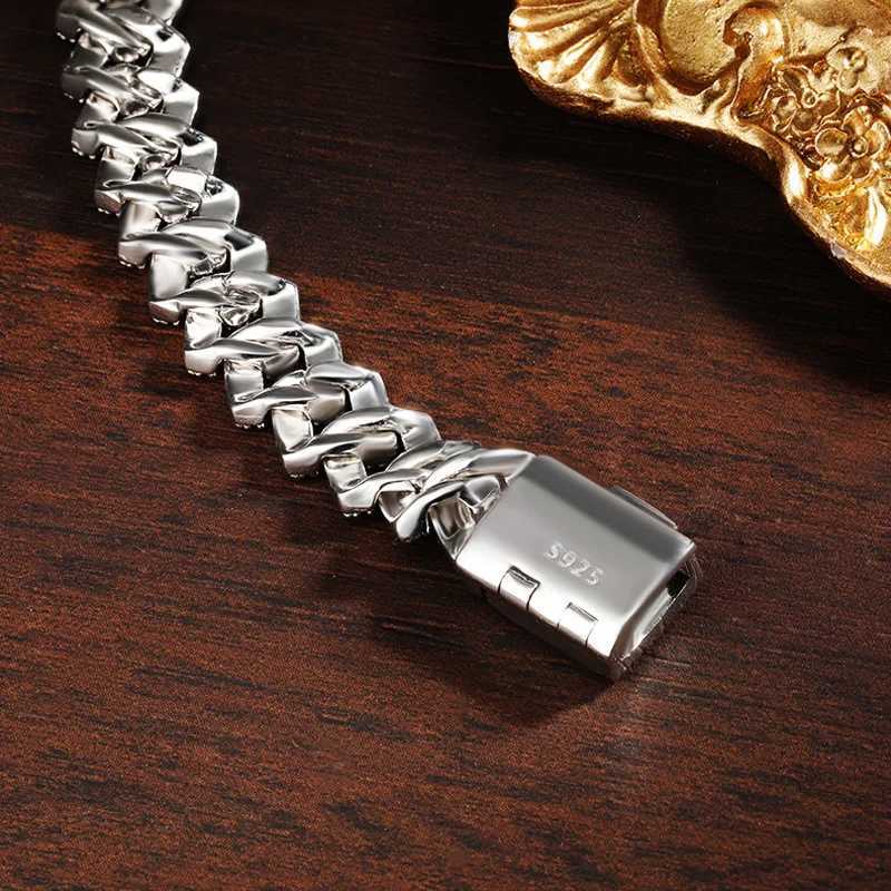 KNOBSPIN 8mm Moissanite Cuban Bracelet Full Diamond GRA Certified Solid s925 Silver 18k White Gold Cuban Bracelets for Women Men W250526