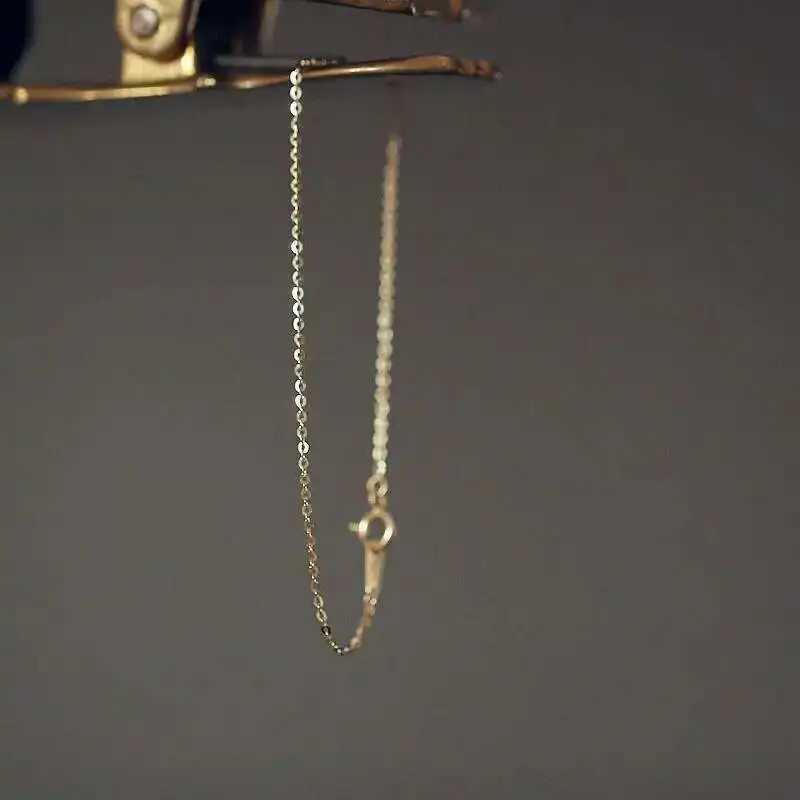 GOLDtutu Pure 14K Gold Bracelet for Women Bare Chain Simple Plain Chain Fine and Light Gold kj444 W250526