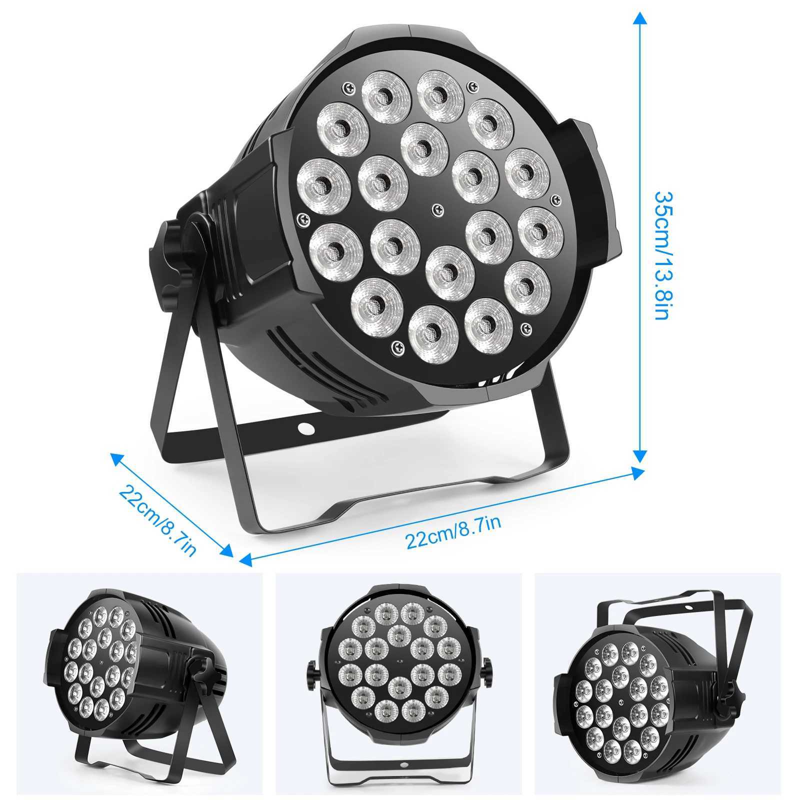 UKing 4PCS 200W 18 LED Par Light 4in1 18x8W RGBW Stage Light DMX 512 Control 4/8CH Flat Lighting Christmas DJ Party Disco Lamp XJ250527