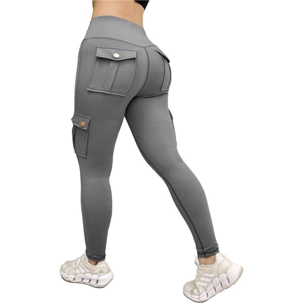 DHEssentials Women Girls Fashion Super Elastic High Waist Yoga Gym Fitness Tight Pants Workout Compression Cargo Pocket Leggings