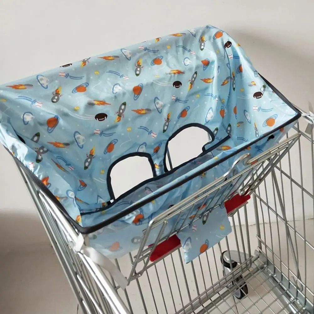 Activity Supplies Rocket Plane Wave Pattern Antidirty Baby Trolley Cover Shopping Cart Kids Cushion Mat Highchair 250527