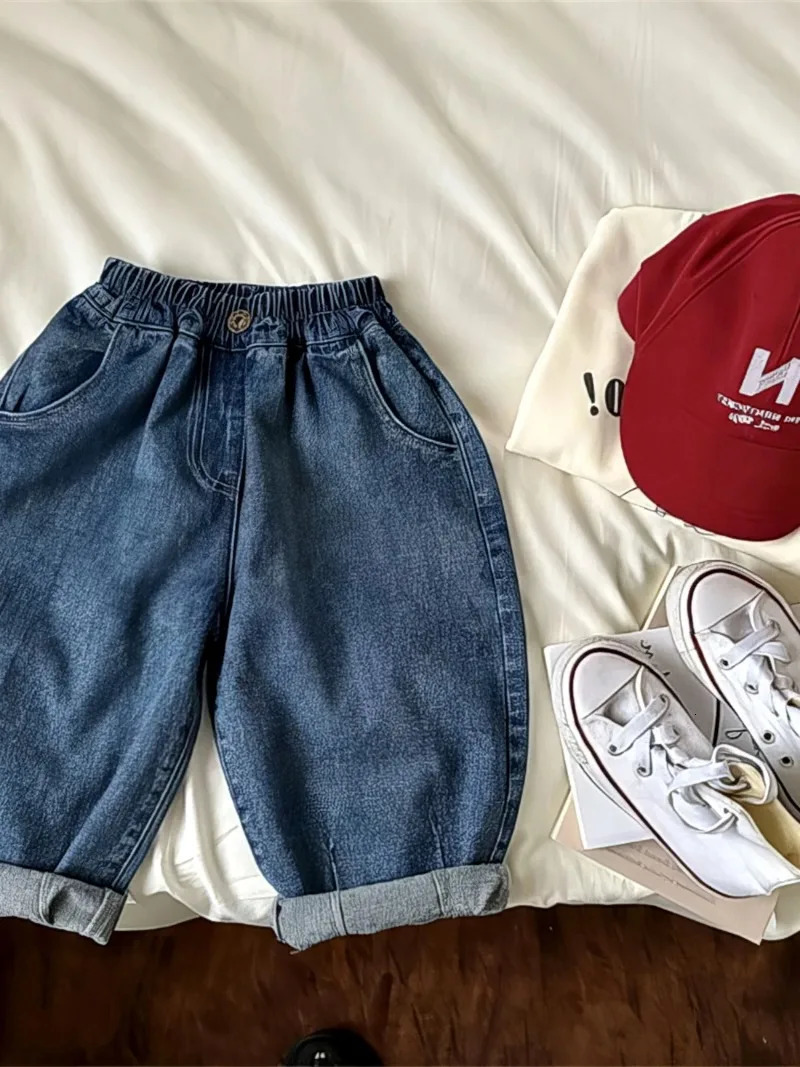 Boys Girls Toddlers Loose Pants Fashion Summer Baby and Foreign Denim Arrival 250527