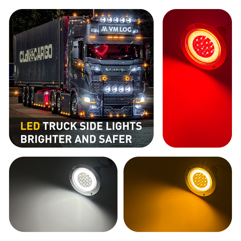 Modified light 4 inch tail light truck tail light LED truck tail light universal for all kinds of cars with waterproof socket voltage 12-24V