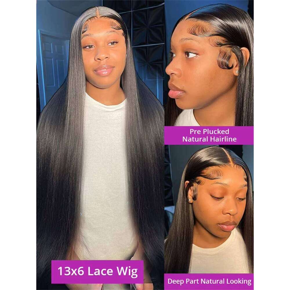 200% Density 13x6 Bone Straight Hd Front Wig 36 40 Inch 13x4 360 Lace Frontal Human For Women Brazilian Hair Wigs