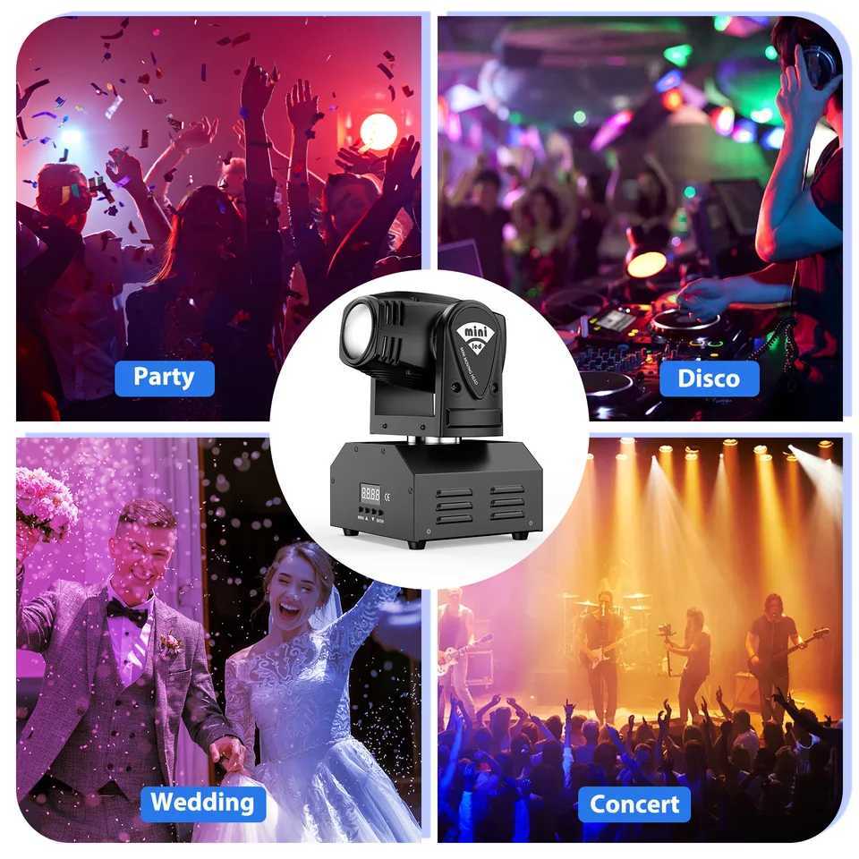 Datewink Mini 10W Beam Moving Head Lights RGBW 4IN1 LED Stage Lighting Effect DMX512 For DJ Disco Party Wedding Show Christmas XJ250527