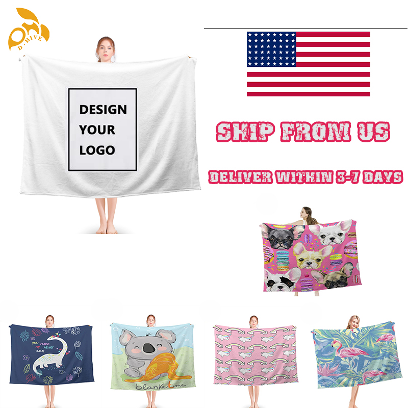 free shipping designer Customize Blankets 80x60inch green blue white purple colorful Blanket