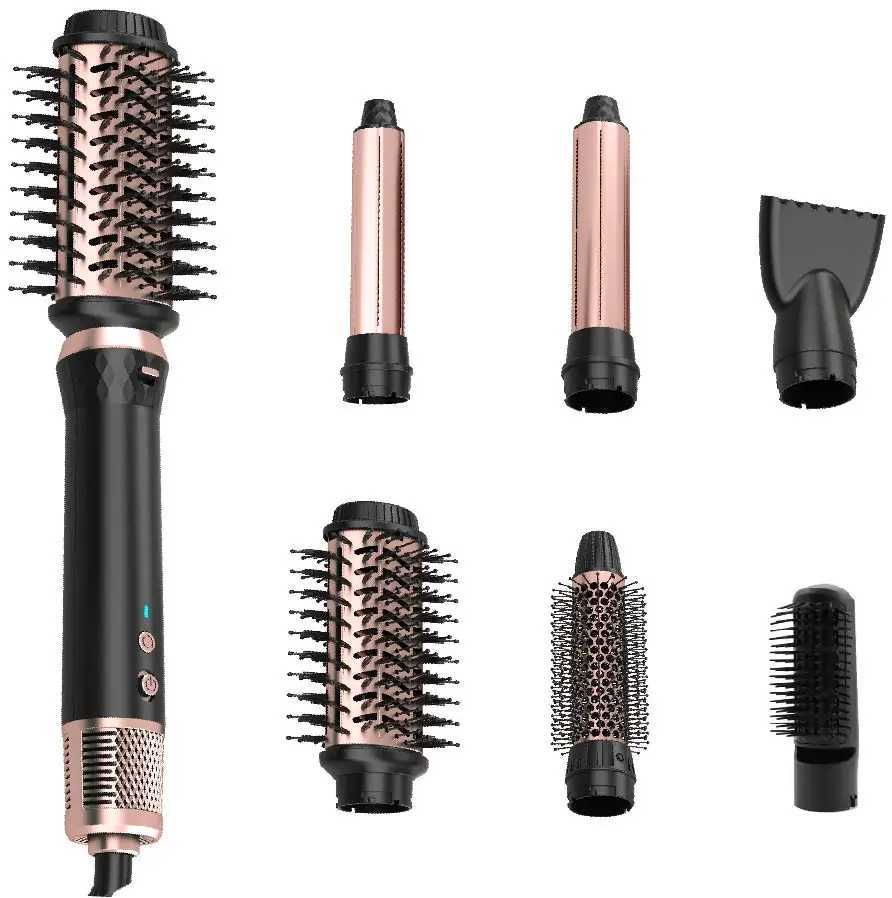 Sale 6 1 High Speed BLDC Motor Hair Styling Tool Negative Ion Hot Air Brush Wrap Straightener Dryer Curler Electric MCH z250527