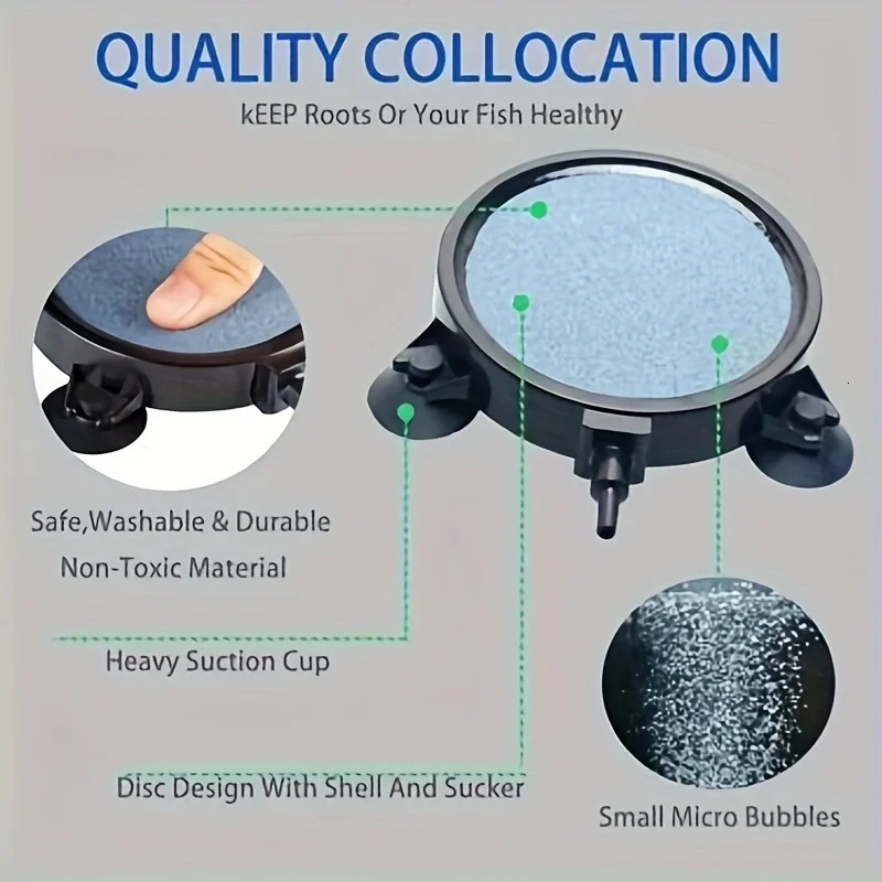 Air Stone Disc 4 Inch with Shell and Sucker for Aquarium Fish Tank and Hydroponics Air Pump Bubble Diffuser with Suction Cups fo 250523