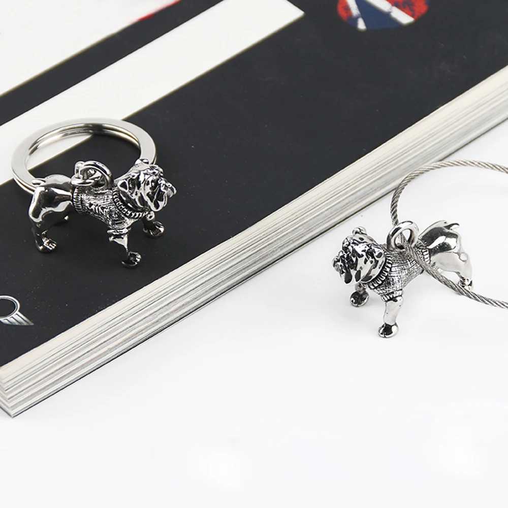 Car Bulldog Keychain Decor Key Chain Ring For Mini Cooper One JCW S R50 R52 R53 R55 R56 F55 F56 F60 Countryman Auto Accessories W250526