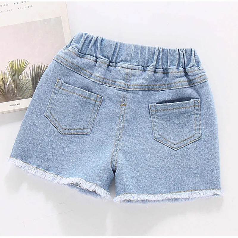 15 Y Fahion Children Summer Pants Infant Sweet Red Heart Baby Girl Kid Casual Denim Shorts Pocket n Jeans Clothes 250527