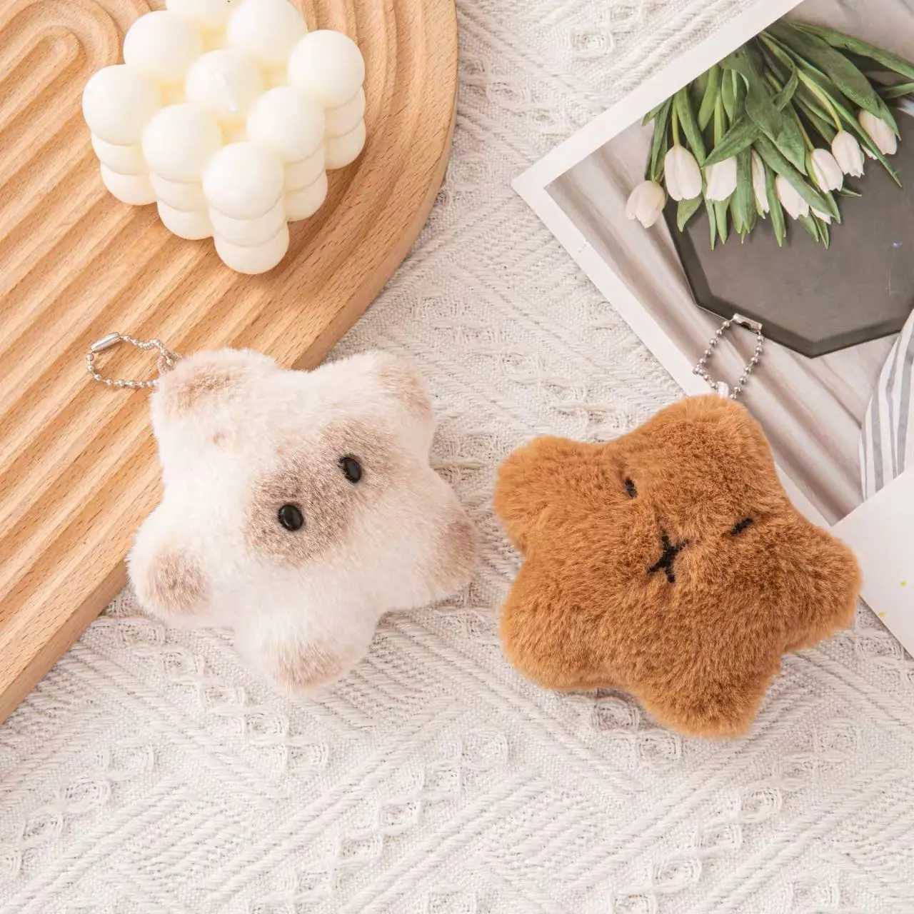 Cartoon Squeeze Capybara Plush Keychain Kawaii Plush Stuffed Soft Siamese Cat Keyring Toys Keyring Squeak Capybara Doll Kids W250526