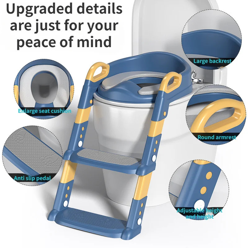 Childrens Toilet Seat Stairway Baby Boys and Girls Folding Stand Step Stool Ring 250527