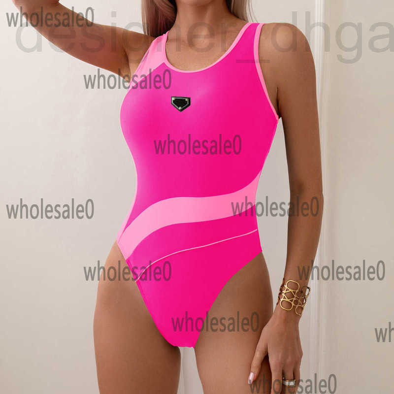 Women's Swimwear designer women's high-end sports jumpsuit solid color patchwork style UPYA O822